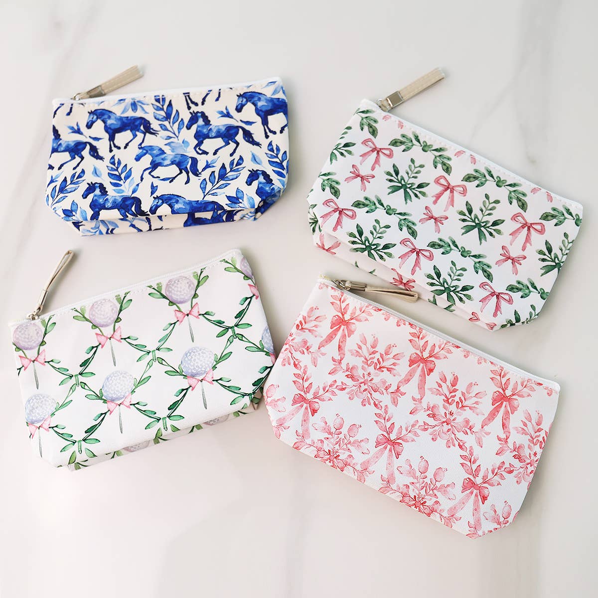 MakeUp Cosmetic Pouch Bag - Cute Toiletry Case - Equestrian