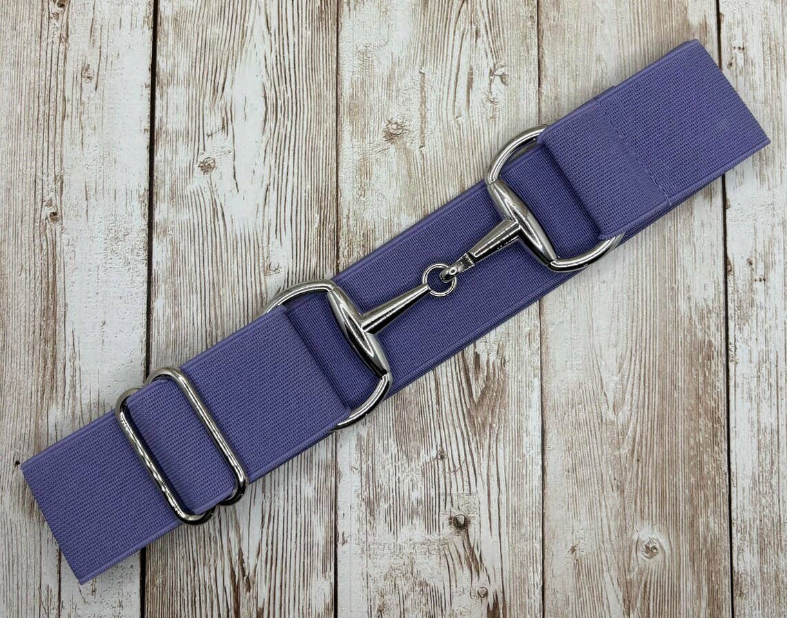 1.5" Equestrian Elastic Bit Buckle Belt - Solid Lavender
