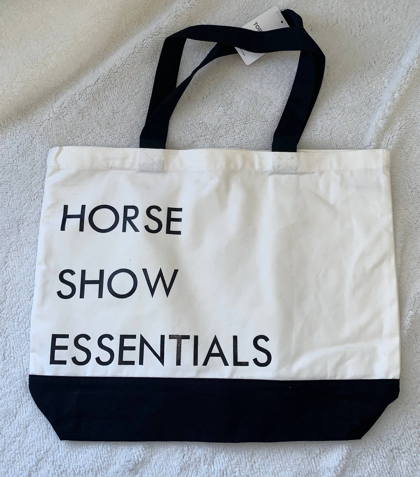 Bow-Dacious Designs - Horse Show Essentials Large Cotton Tote Bag