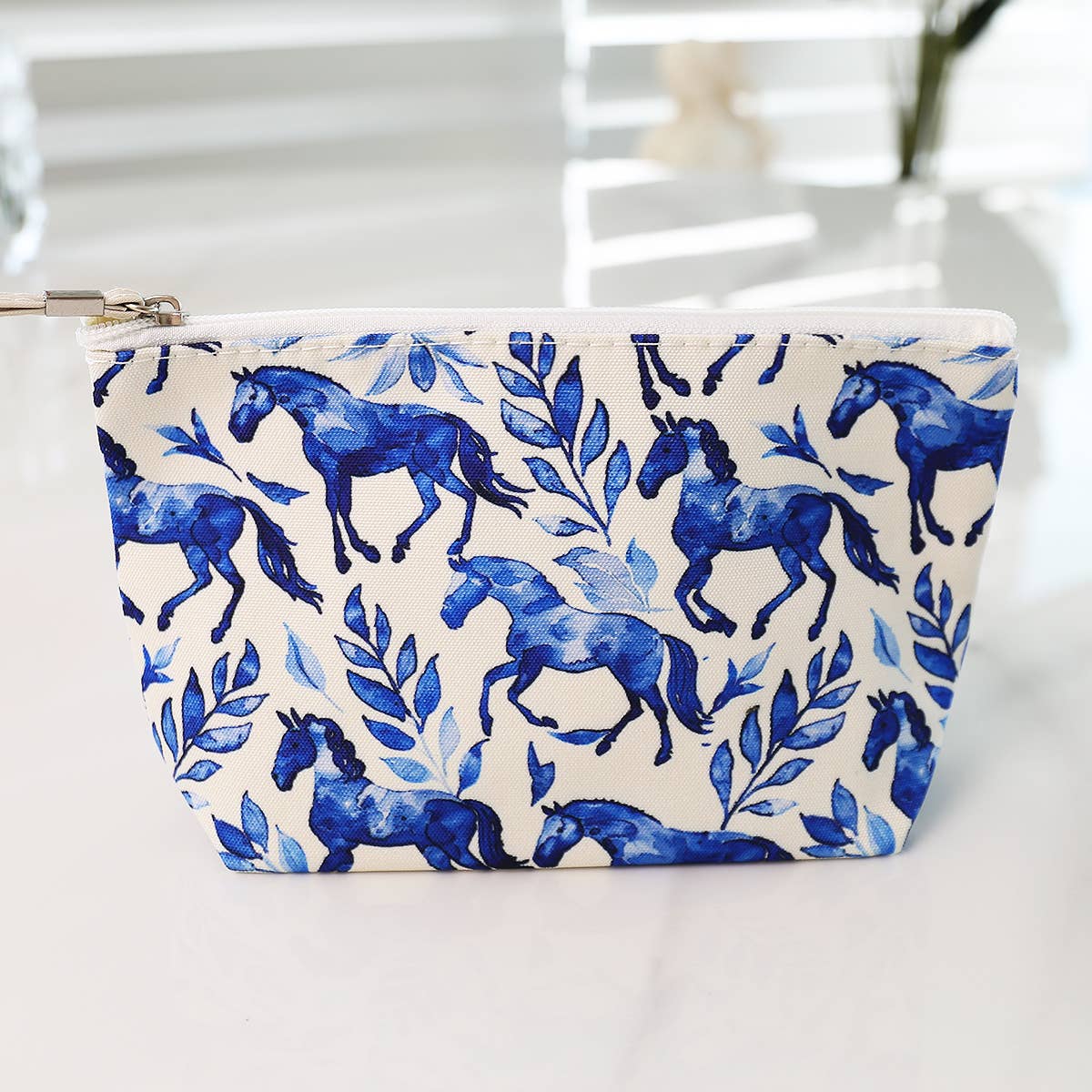 MakeUp Cosmetic Pouch Bag - Cute Toiletry Case - Equestrian