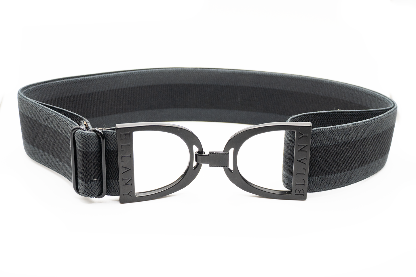 Charcoal Stripes - 1.5" Black Stirrup Elastic Belt