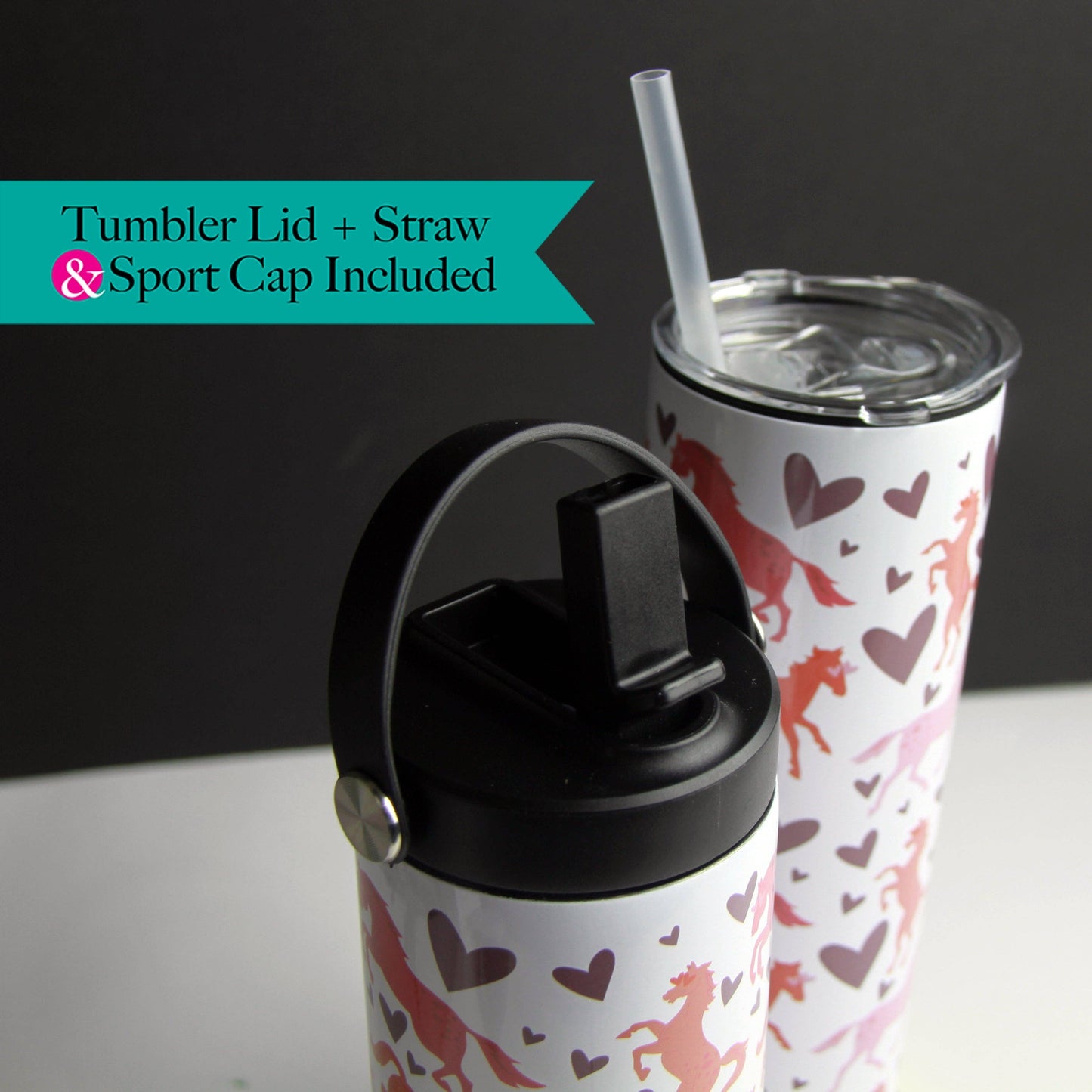 I Love Horses Stainless Steel Water Bottle