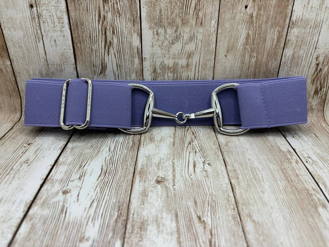 1.5" Equestrian Elastic Bit Buckle Belt - Solid Lavender