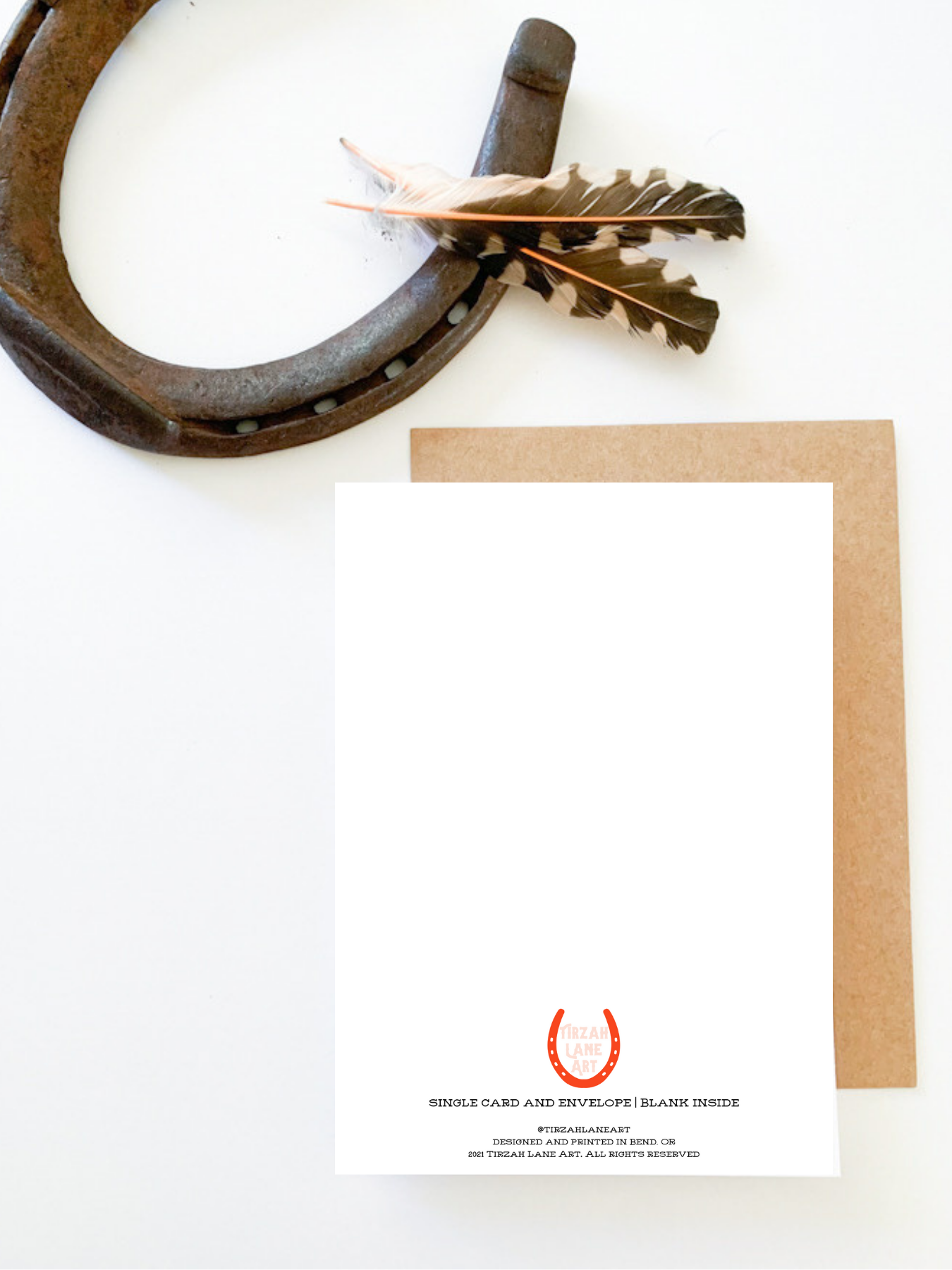 Western Horseshoe Thank You Card, Cowgirl Grateful Card