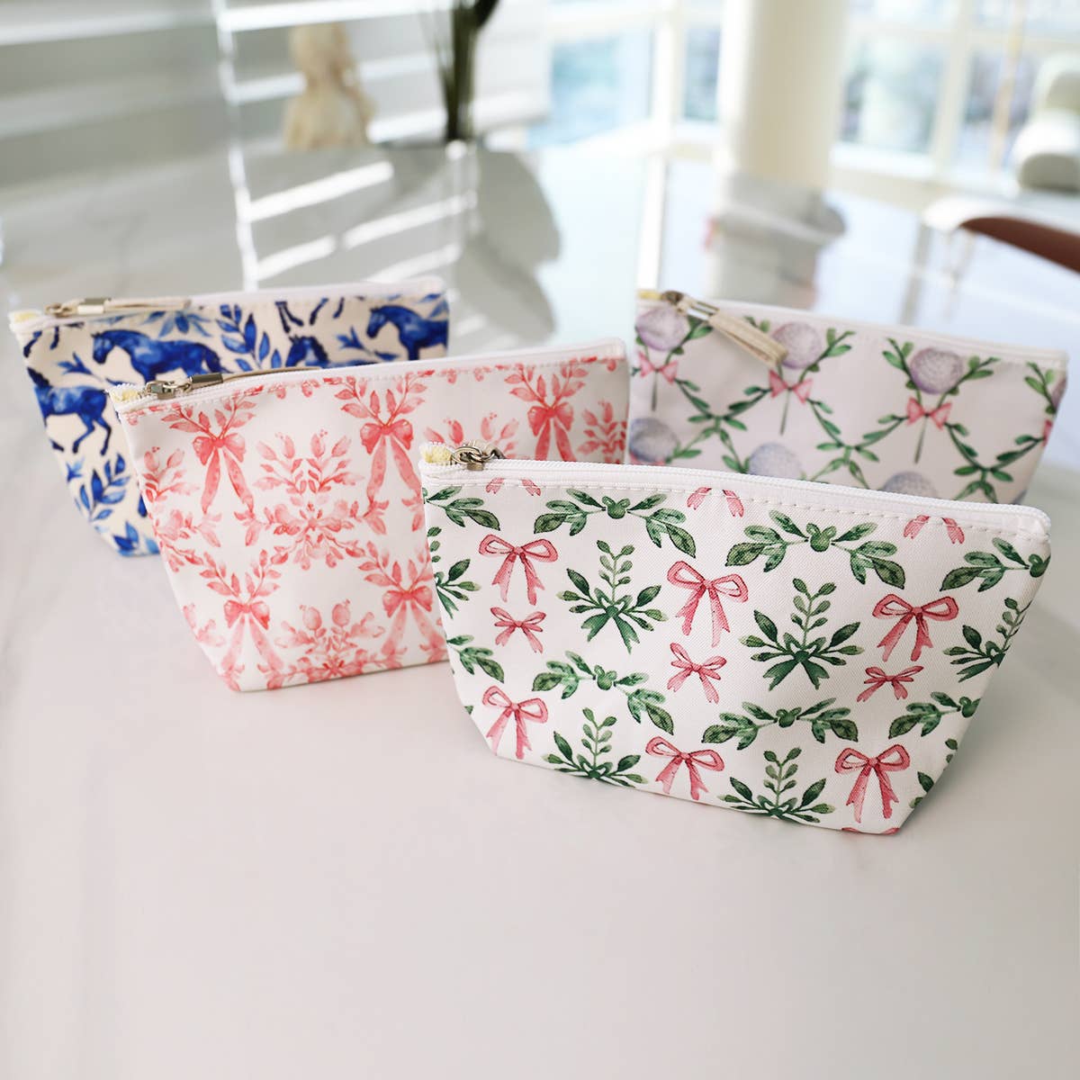 MakeUp Cosmetic Pouch Bag - Cute Toiletry Case - Equestrian