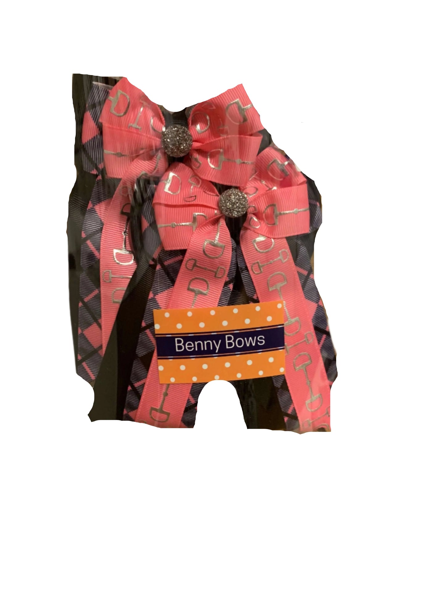 Benny Show Bows- Pink, Plaid and Black