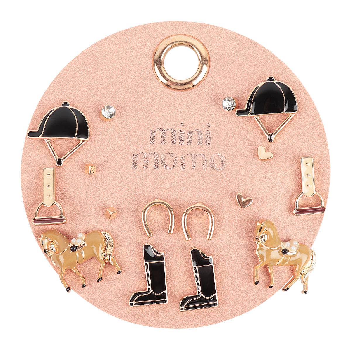 Mini Momo - Sports Assorted Stud Earring Set Equestrian Horse Riding
