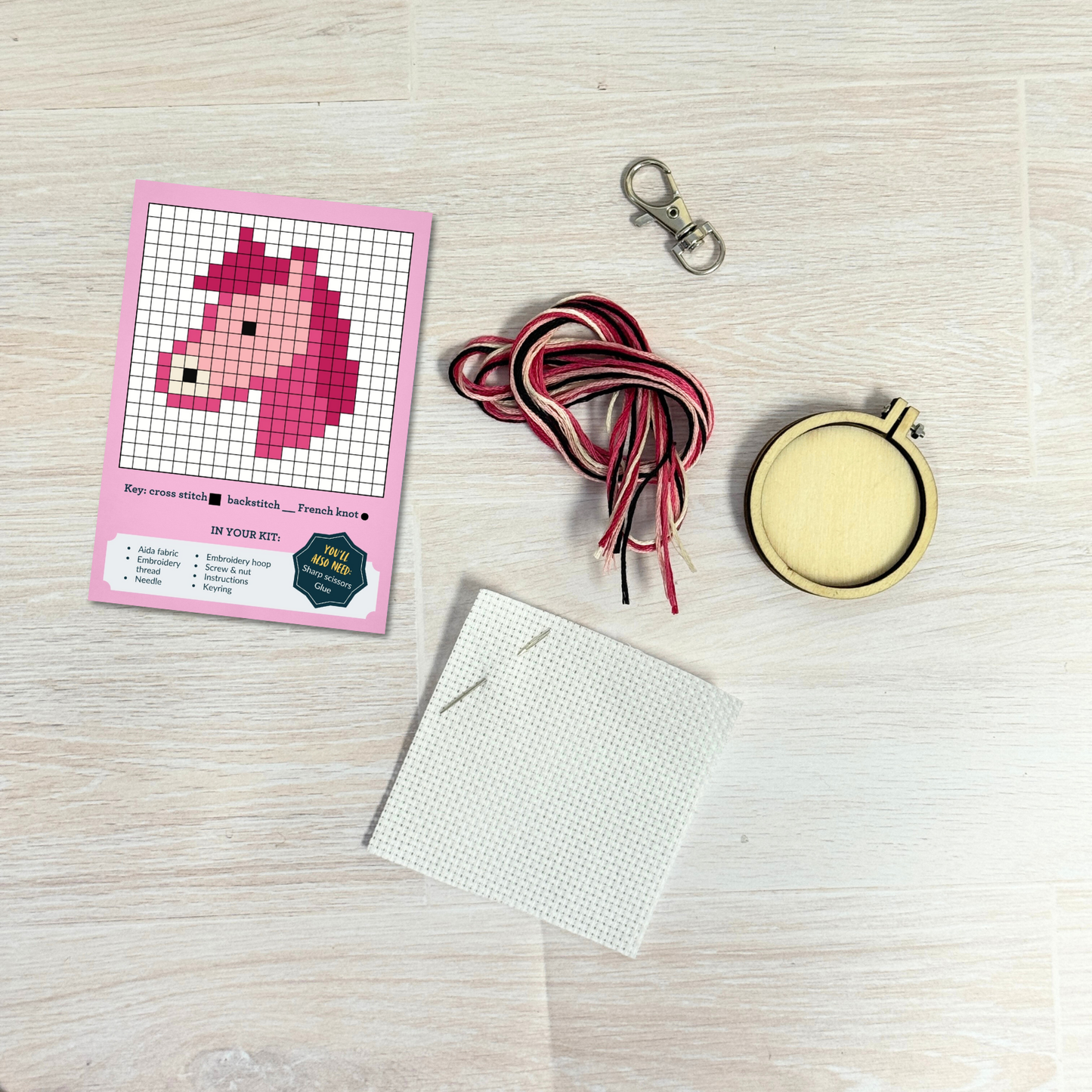 The Pink Pony Club (pony) Mini Matchbox Cross Stitch Kit