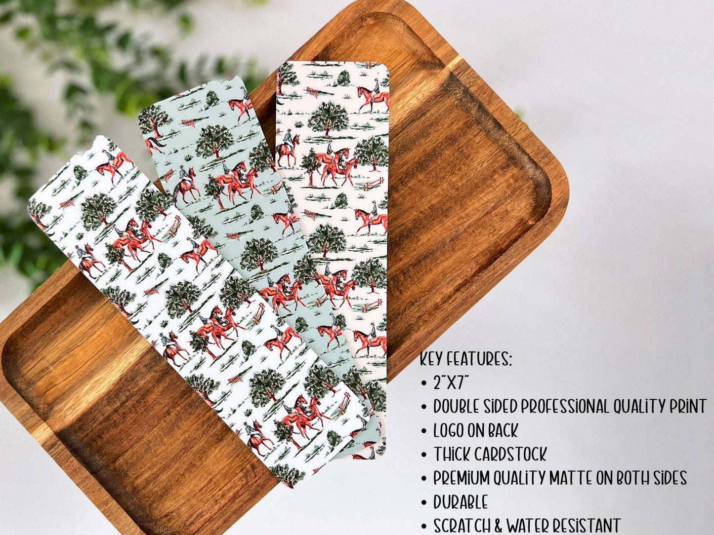 Equestrian-Themed Laminated Bookmarks