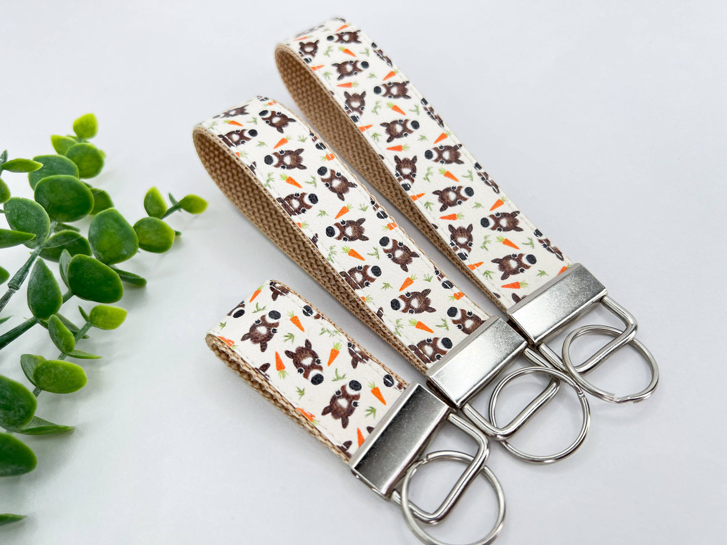 Horse Heads Vegan Leather Equestrian Keychain