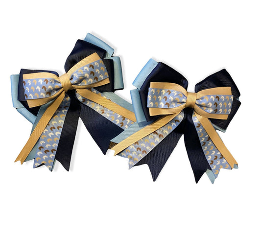 Show Bows- Light Blue Horse Heads