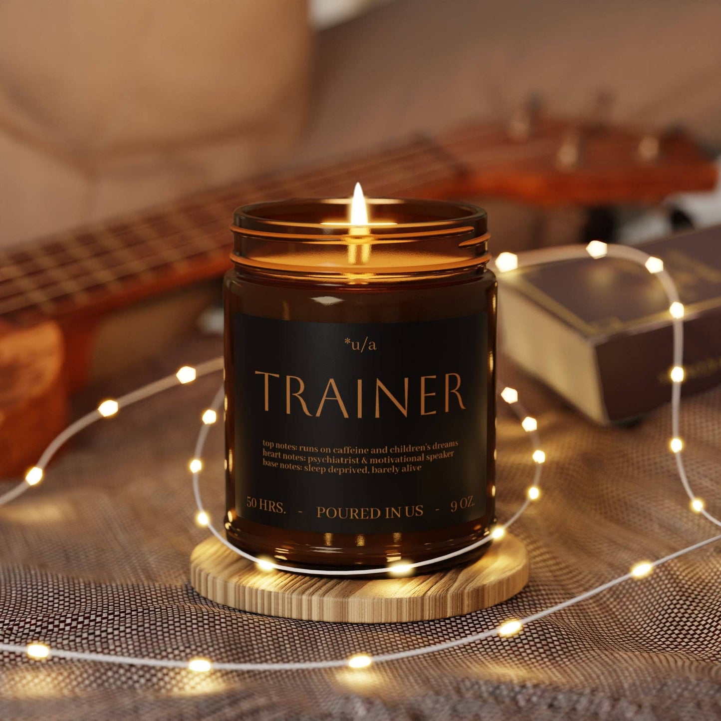Scented Soy Candle (Multi-Size, Amber Jar) - Trainer