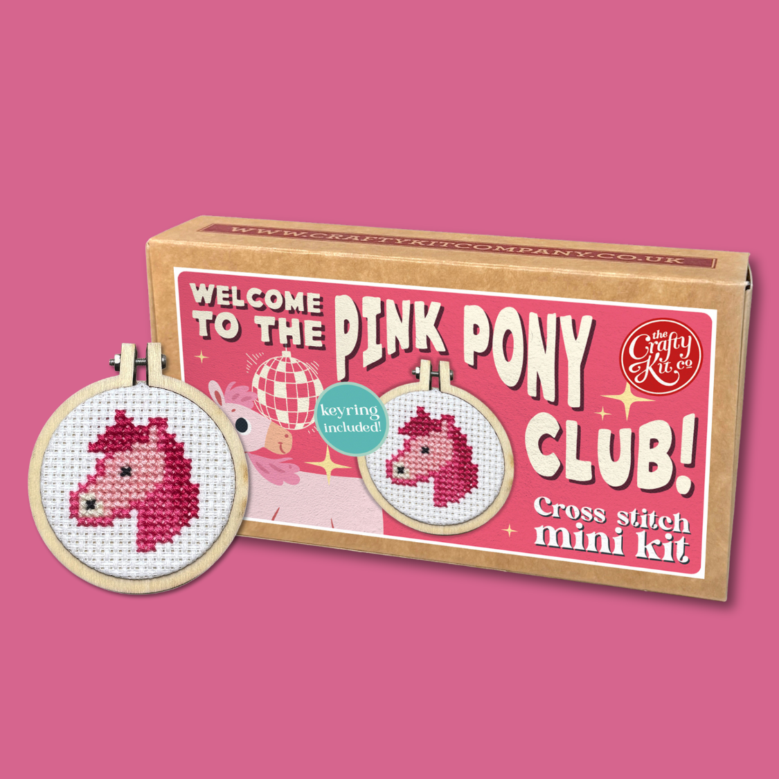 The Pink Pony Club (pony) Mini Matchbox Cross Stitch Kit