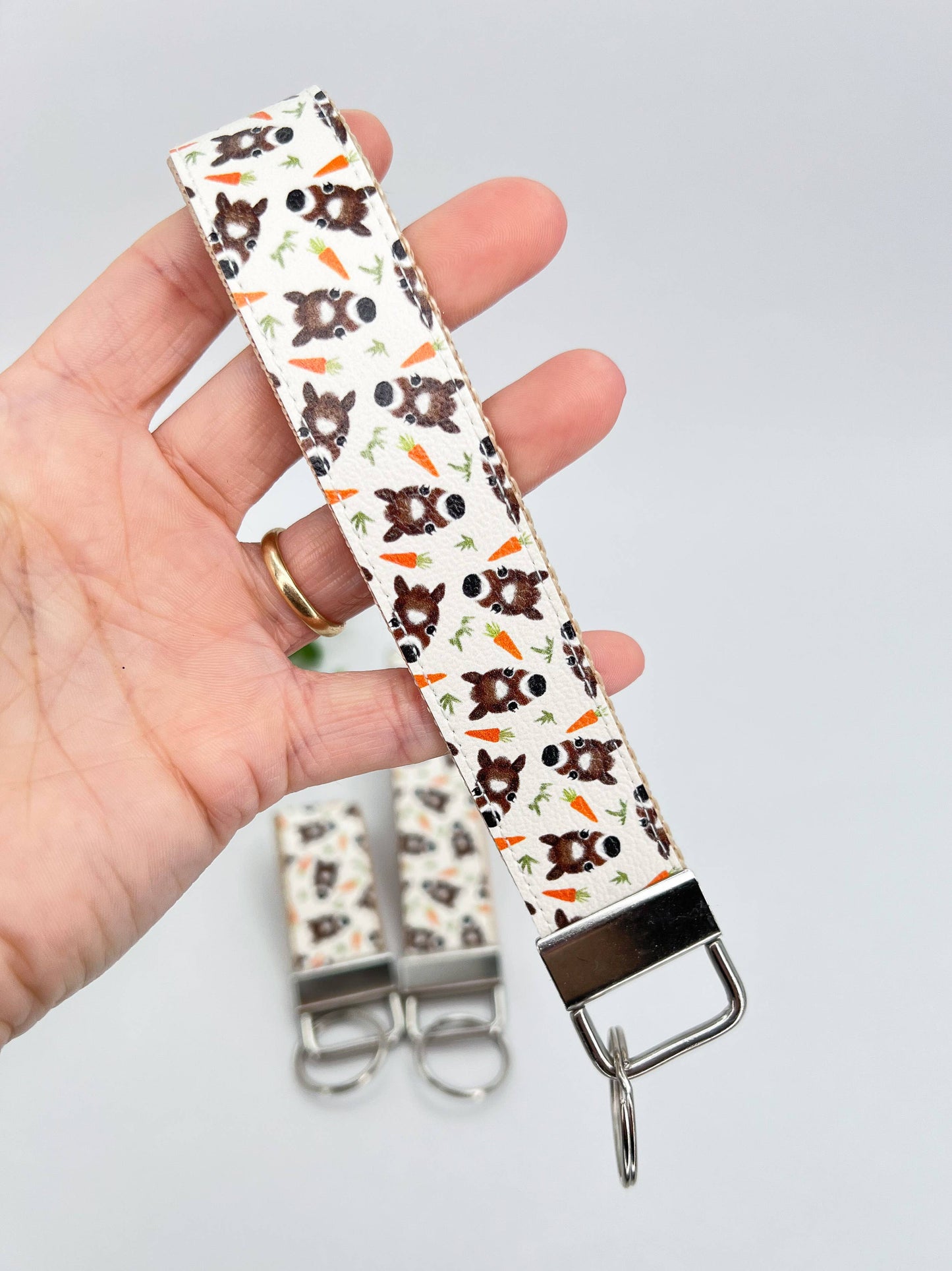 Horse Heads Vegan Leather Equestrian Keychain