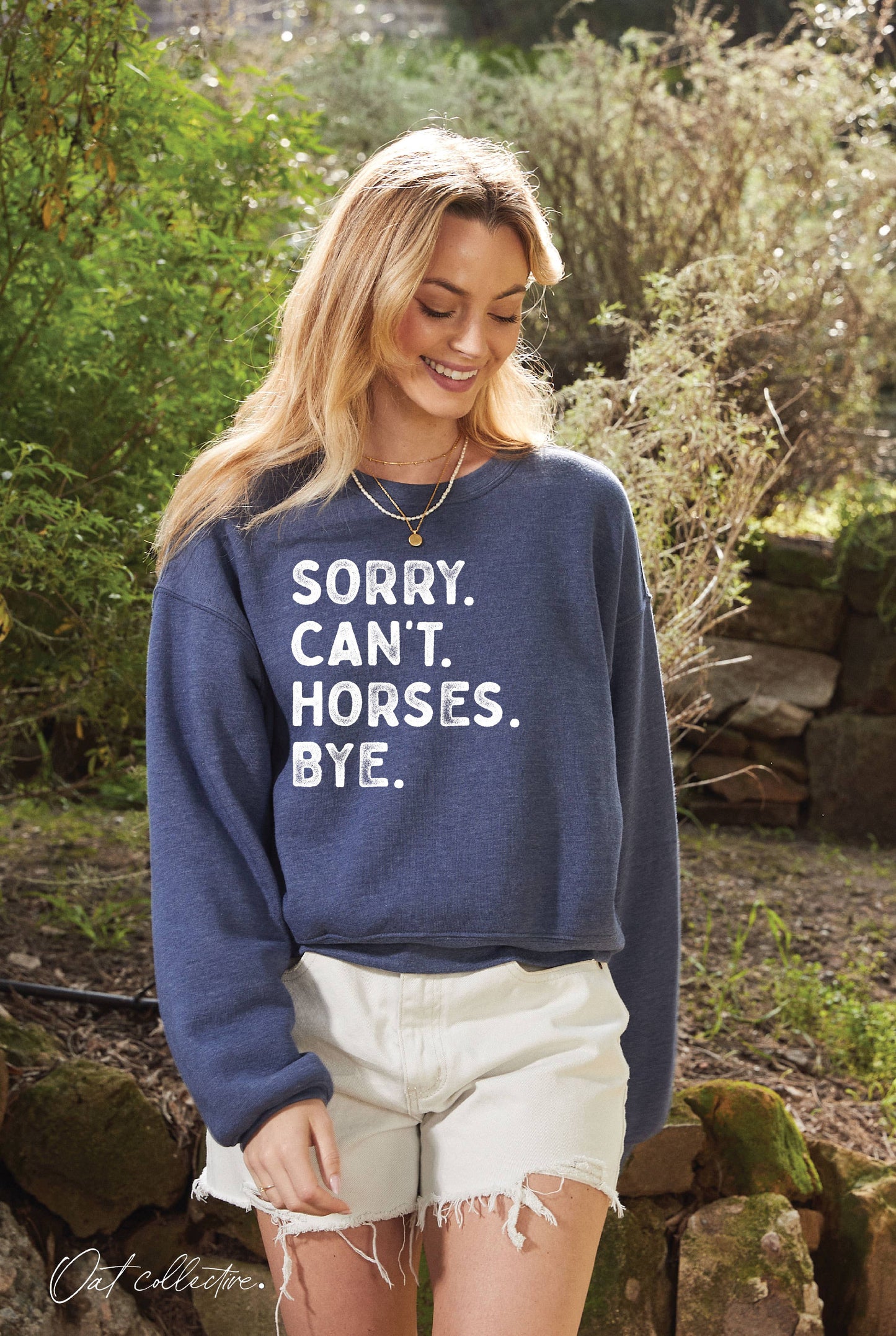 SORRY CAN'T HORSES BYE Mid Graphic Sweatshirt