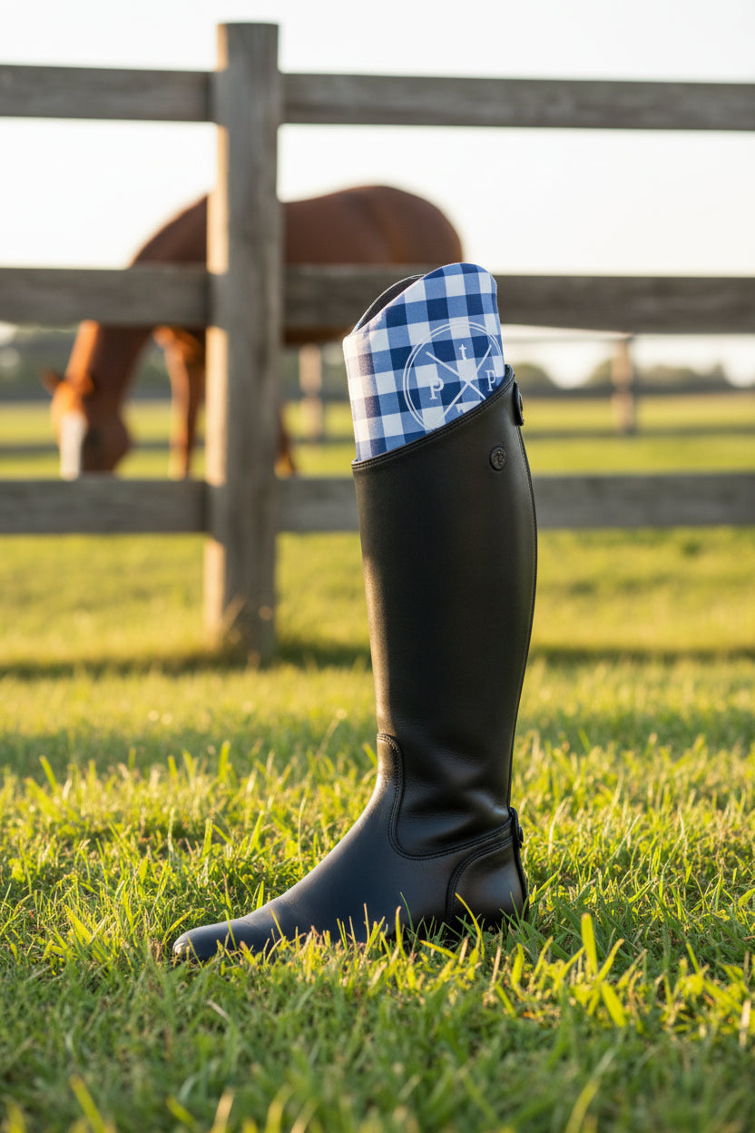 Blue check boot stuffers