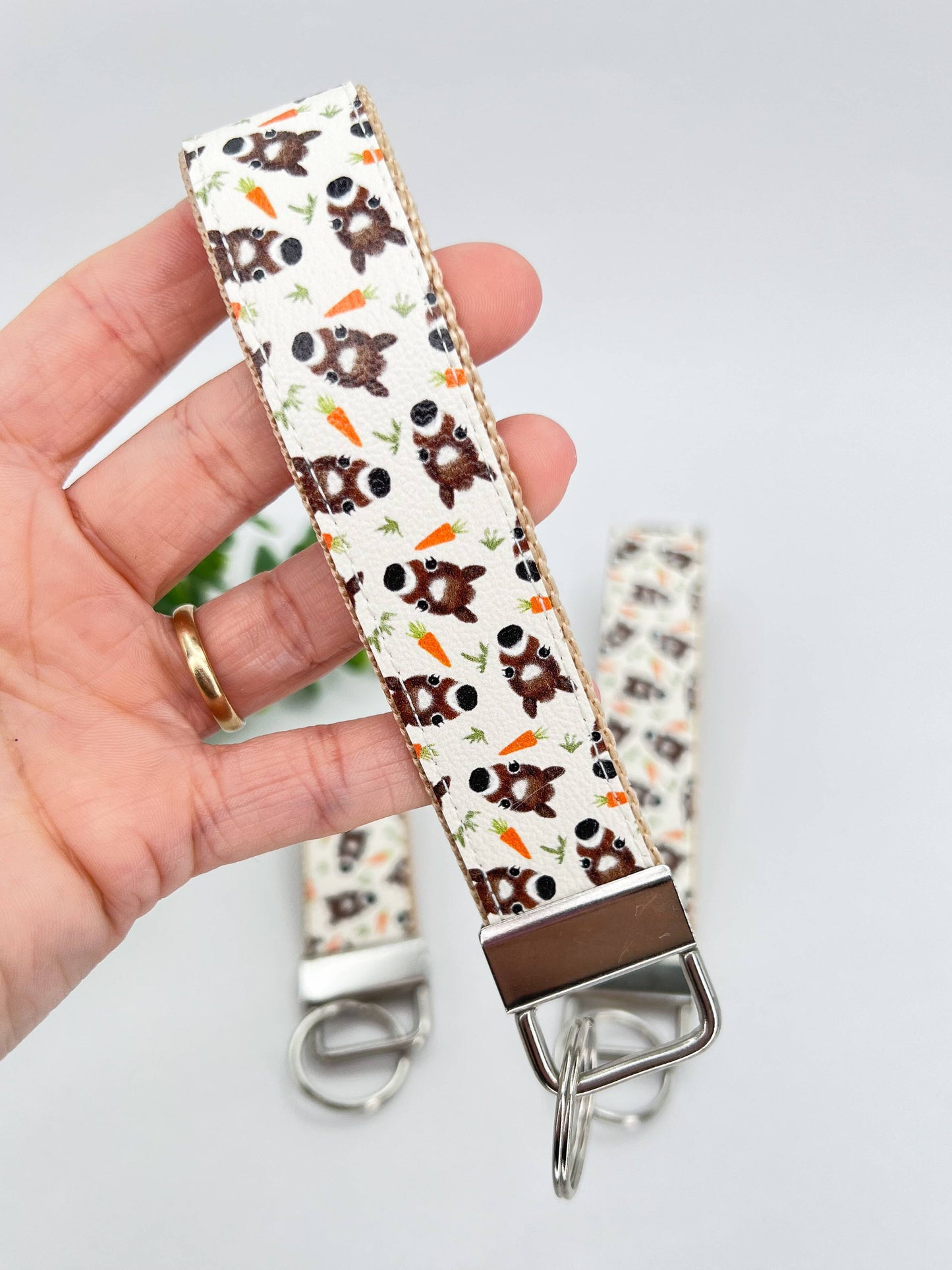 Horse Heads Vegan Leather Equestrian Keychain