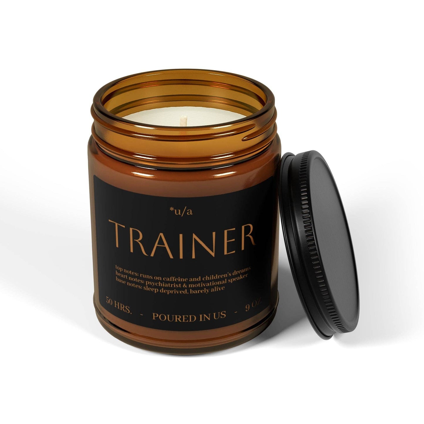 Scented Soy Candle (Multi-Size, Amber Jar) - Trainer