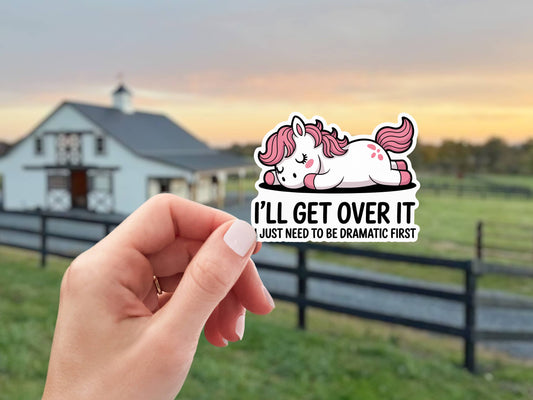 Equestrian Horse Sticker -Waterproof- Get Over It