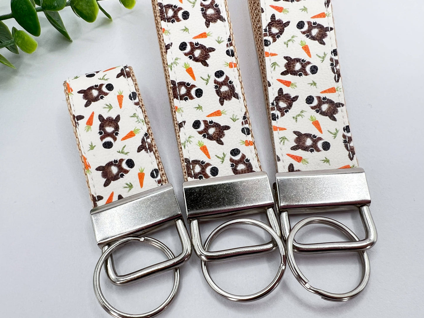 Horse Heads Vegan Leather Equestrian Keychain