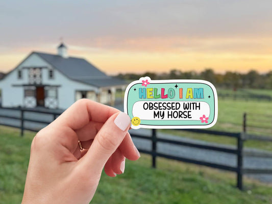 Equestrian Horse Sticker -Waterproof- Obsessed Aqua