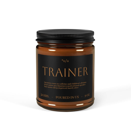 Scented Soy Candle (Multi-Size, Amber Jar) - Trainer