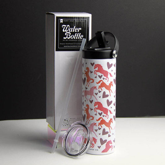 I Love Horses Stainless Steel Water Bottle