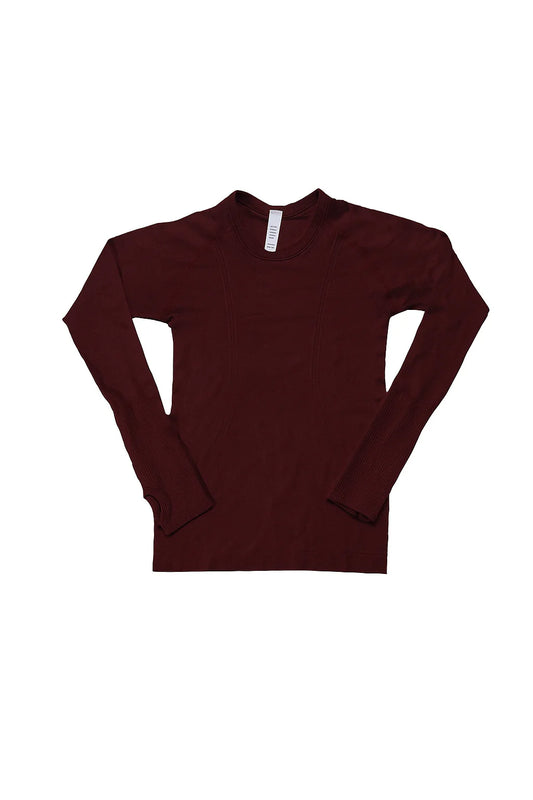 Tech top L/S Burgundy